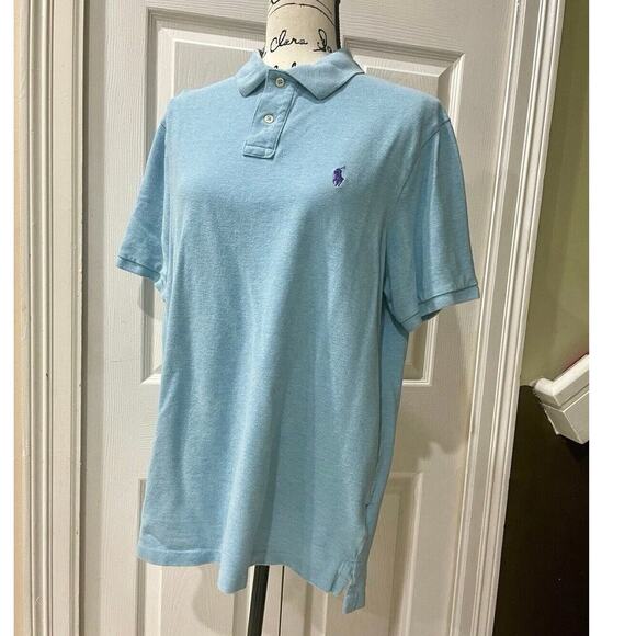 POLO RALPH LAUREN POLO SHIRT 100% COTTON SIZE LARGE LIGHT BLUE CLASSIX FIT - Picture 7 of 13